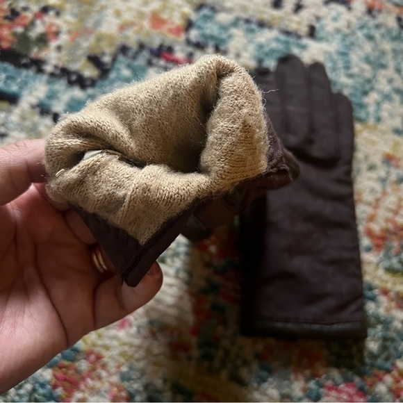 Vintage 80s Isotoner brown leather gloves - Picture 4 of 10